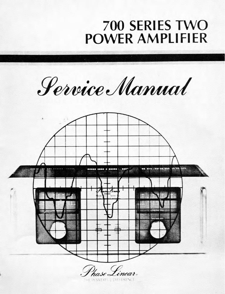 phase linear 700 Series Two Service Manual version