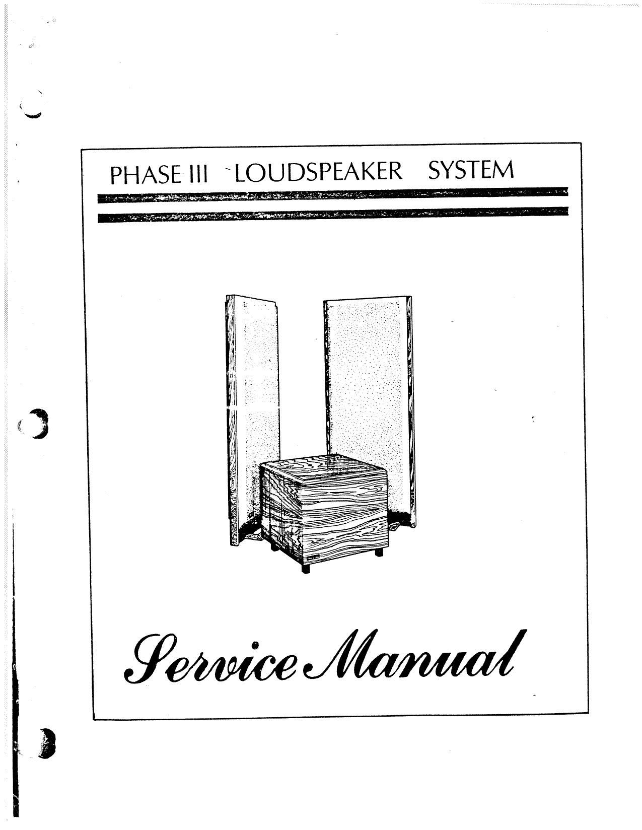 Phase Linear Andromeda III Service Manual