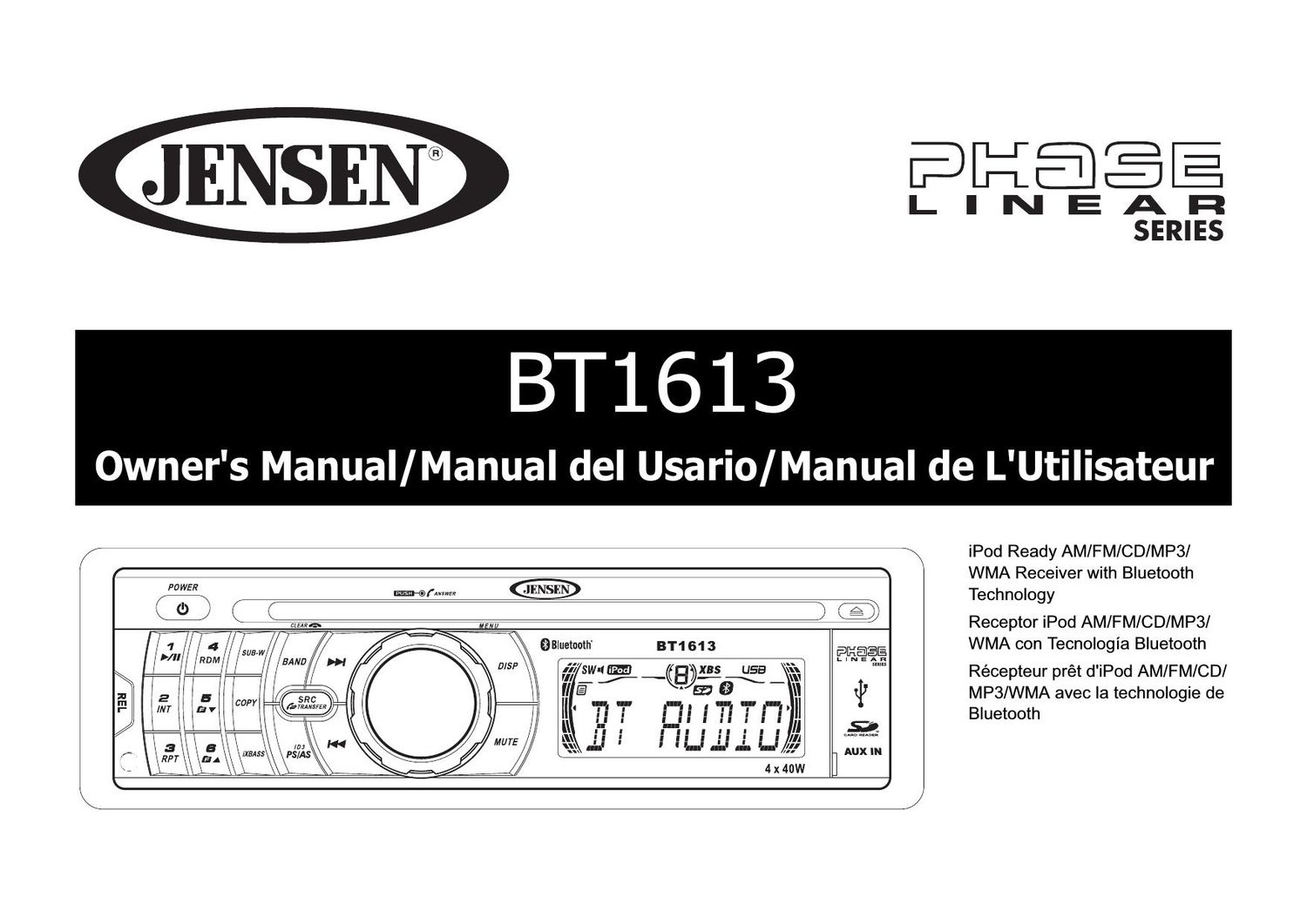 Phase Linear BT 1613 Owners Manual