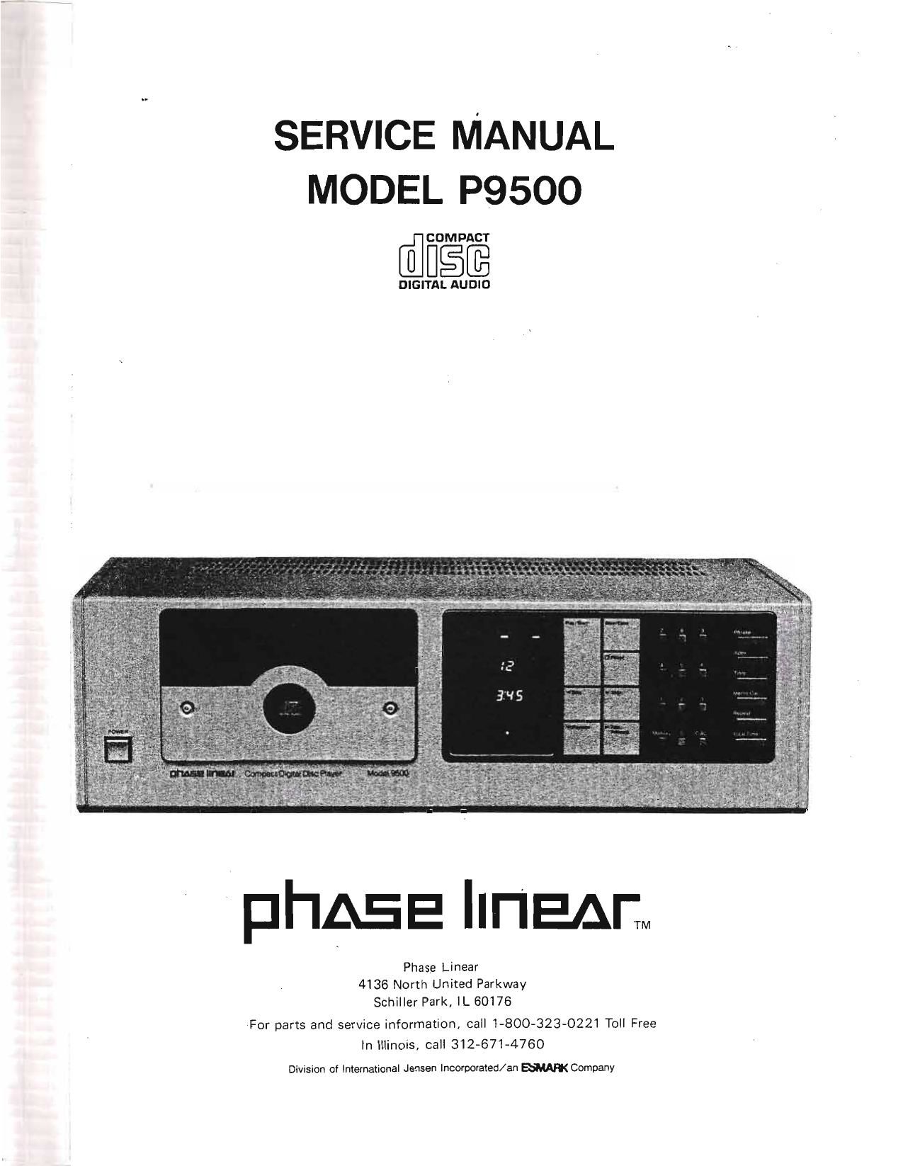 Phase Linear P 9500 Service Manual