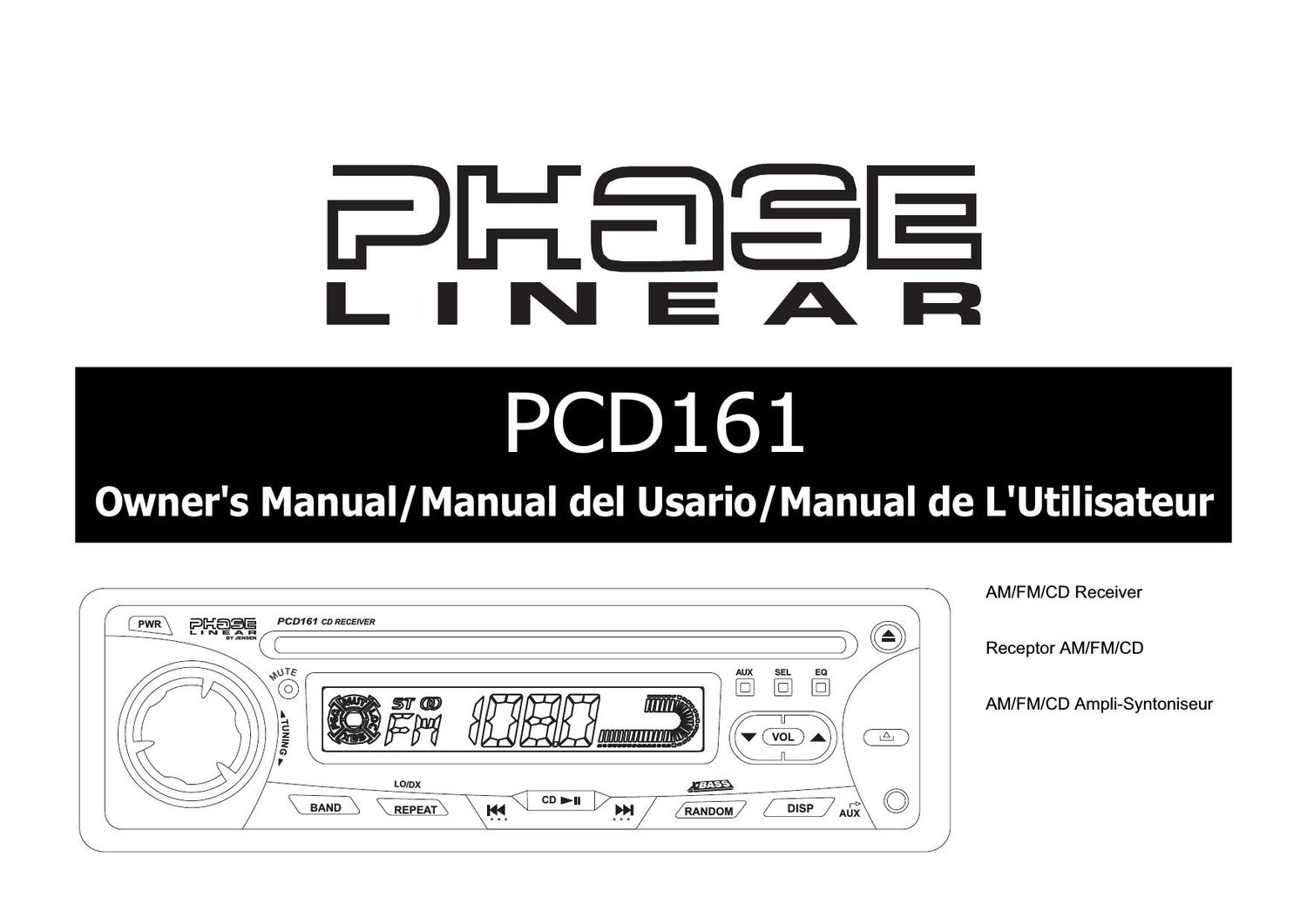 Phase Linear PCD 161 Owners Manual