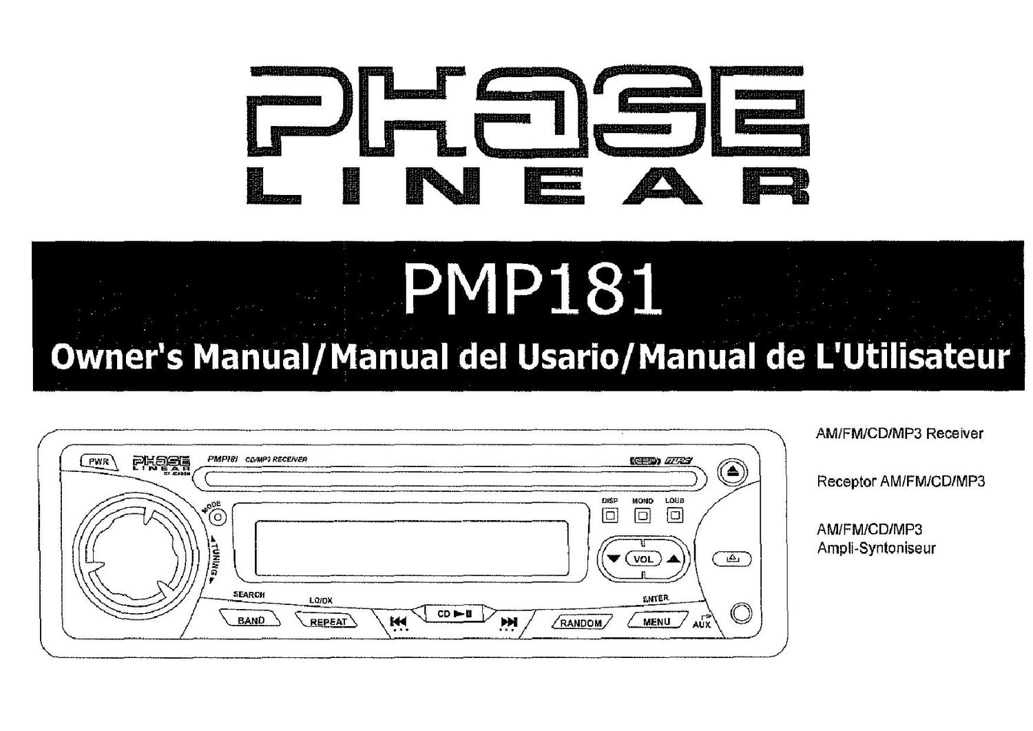 Phase Linear PMP 181 Owners Manual