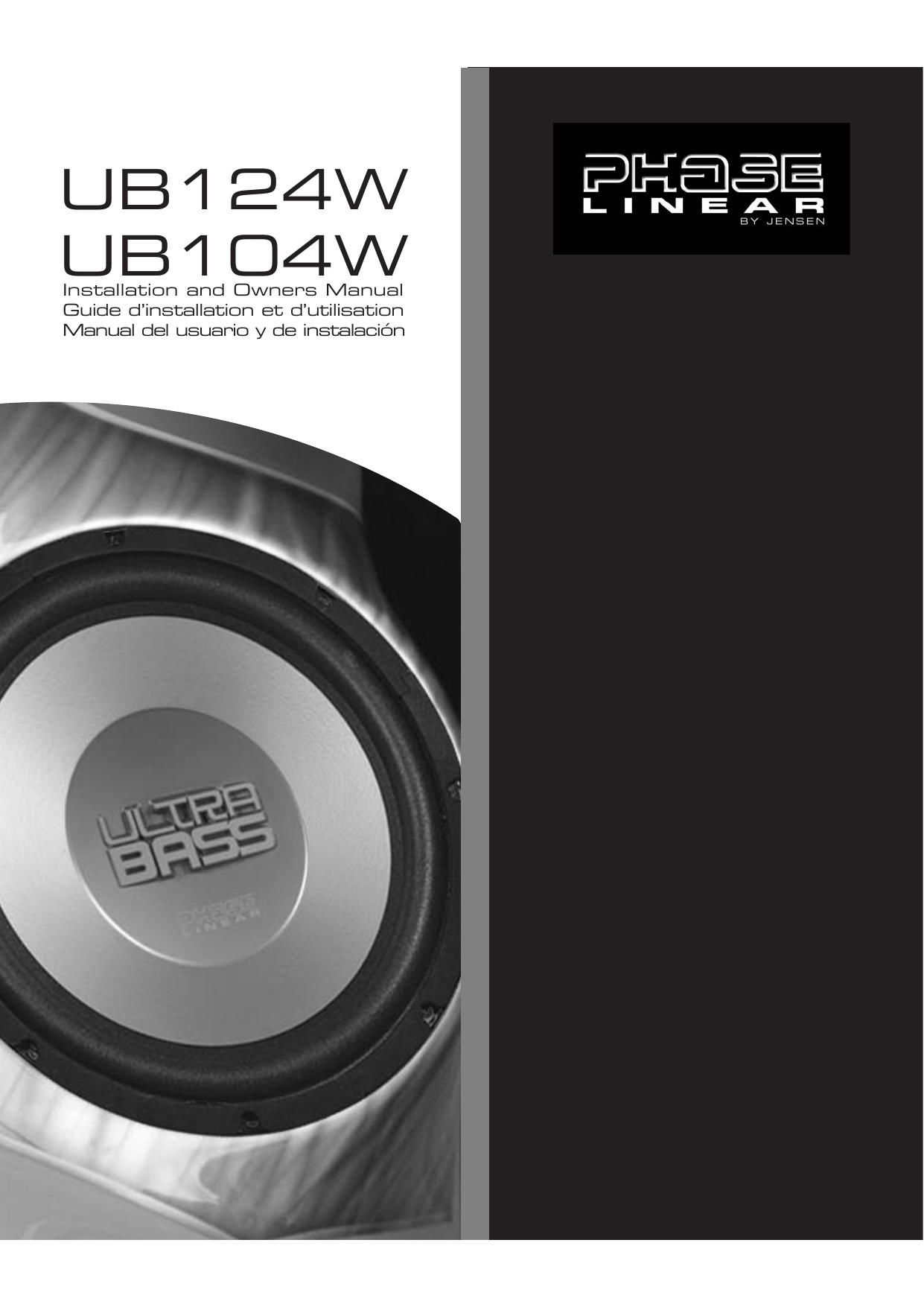 Phase Linear UB 104W Owners Manual