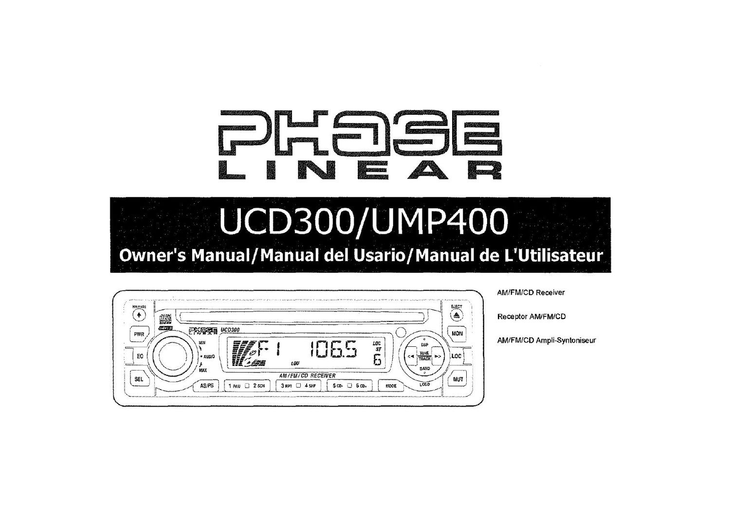 Phase Linear UCD 300 Owners Manual