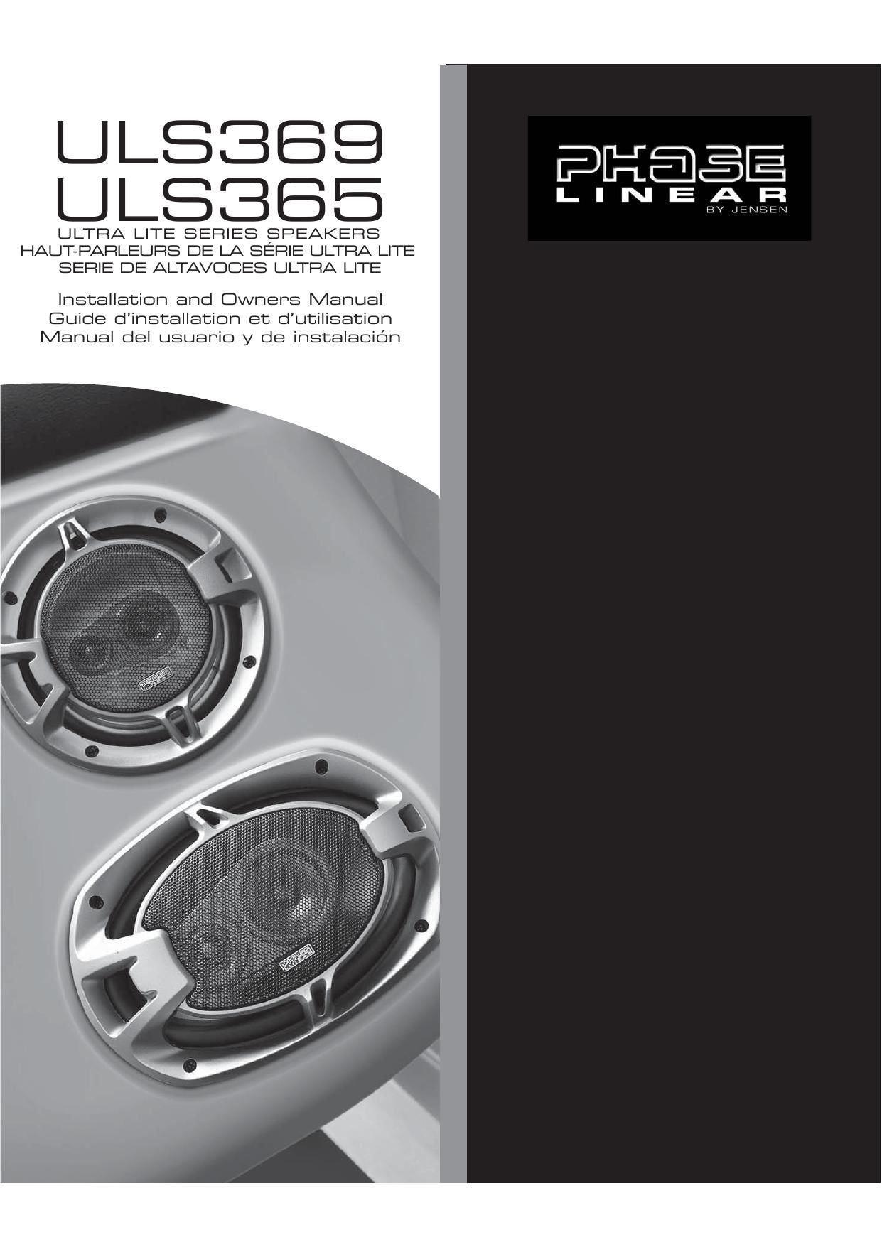 Phase Linear ULS 365 Owners Manual