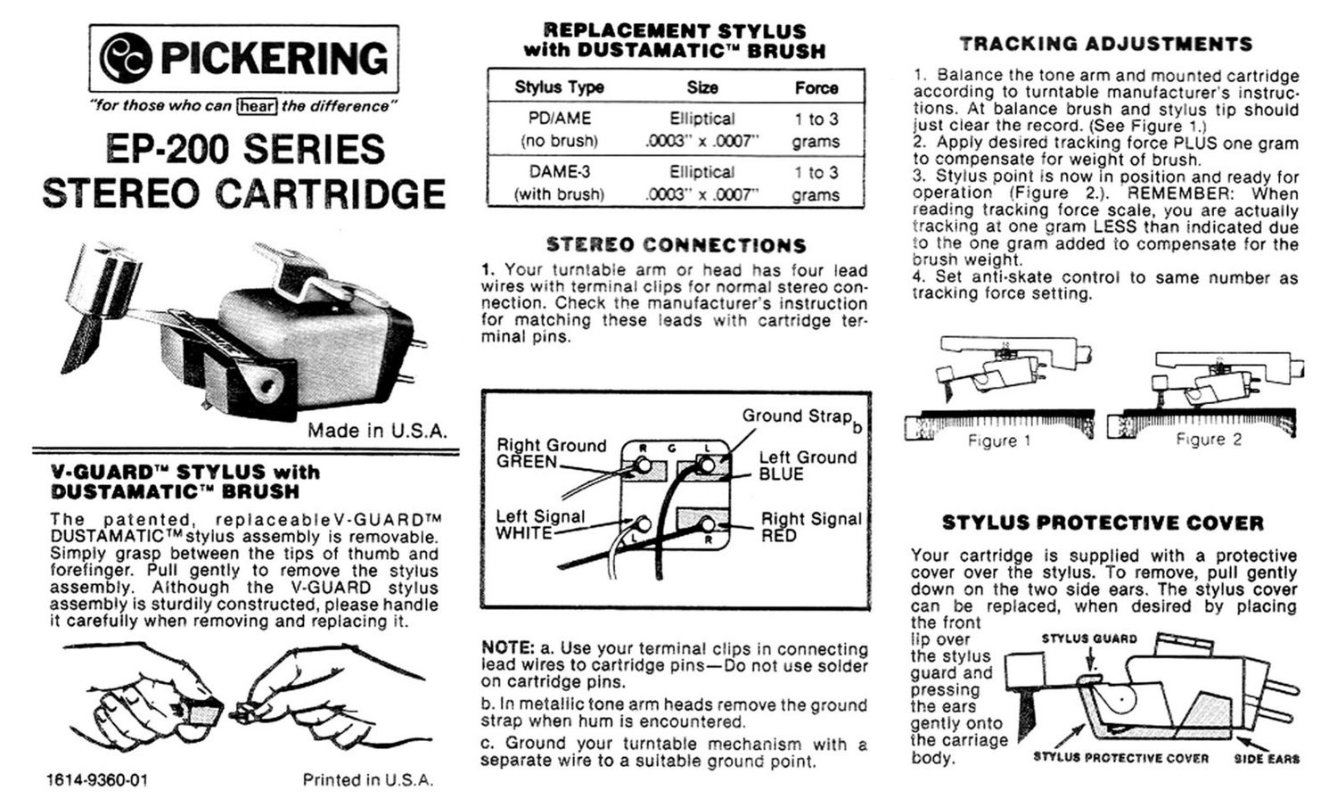 Pickering EP 200 Owners Manual