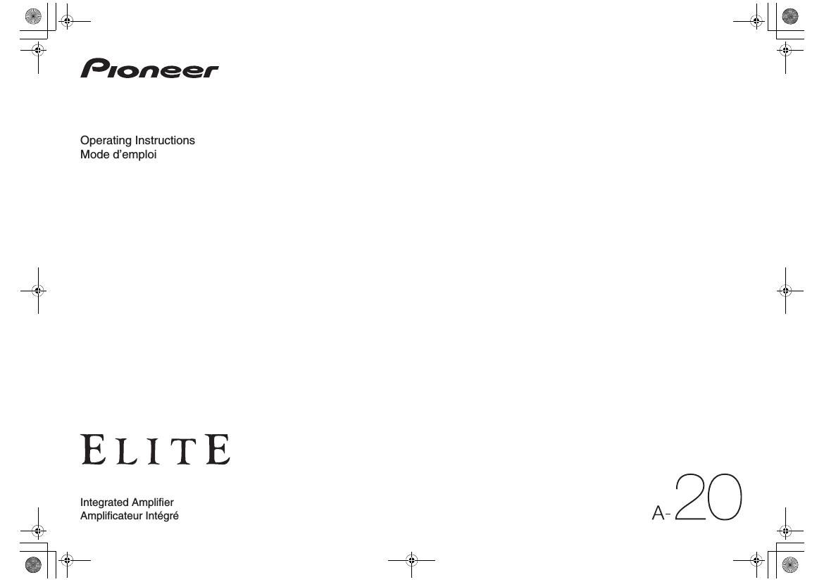Pioneer A 20 Owners Manual