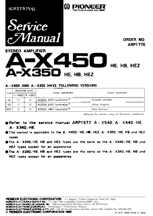 Pioneer A X450 Service Manual