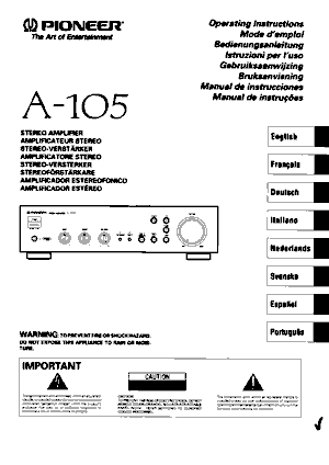 pioneer a 105 service manual