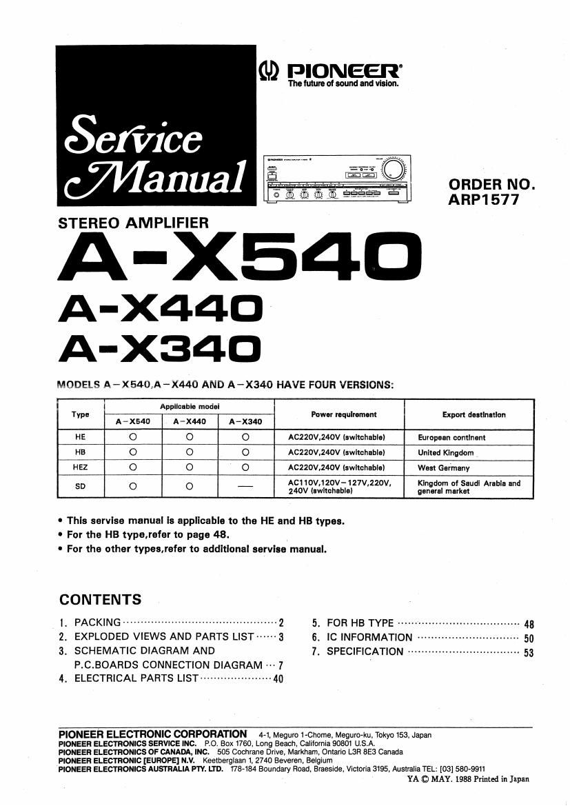 pioneer ax 340 service manual