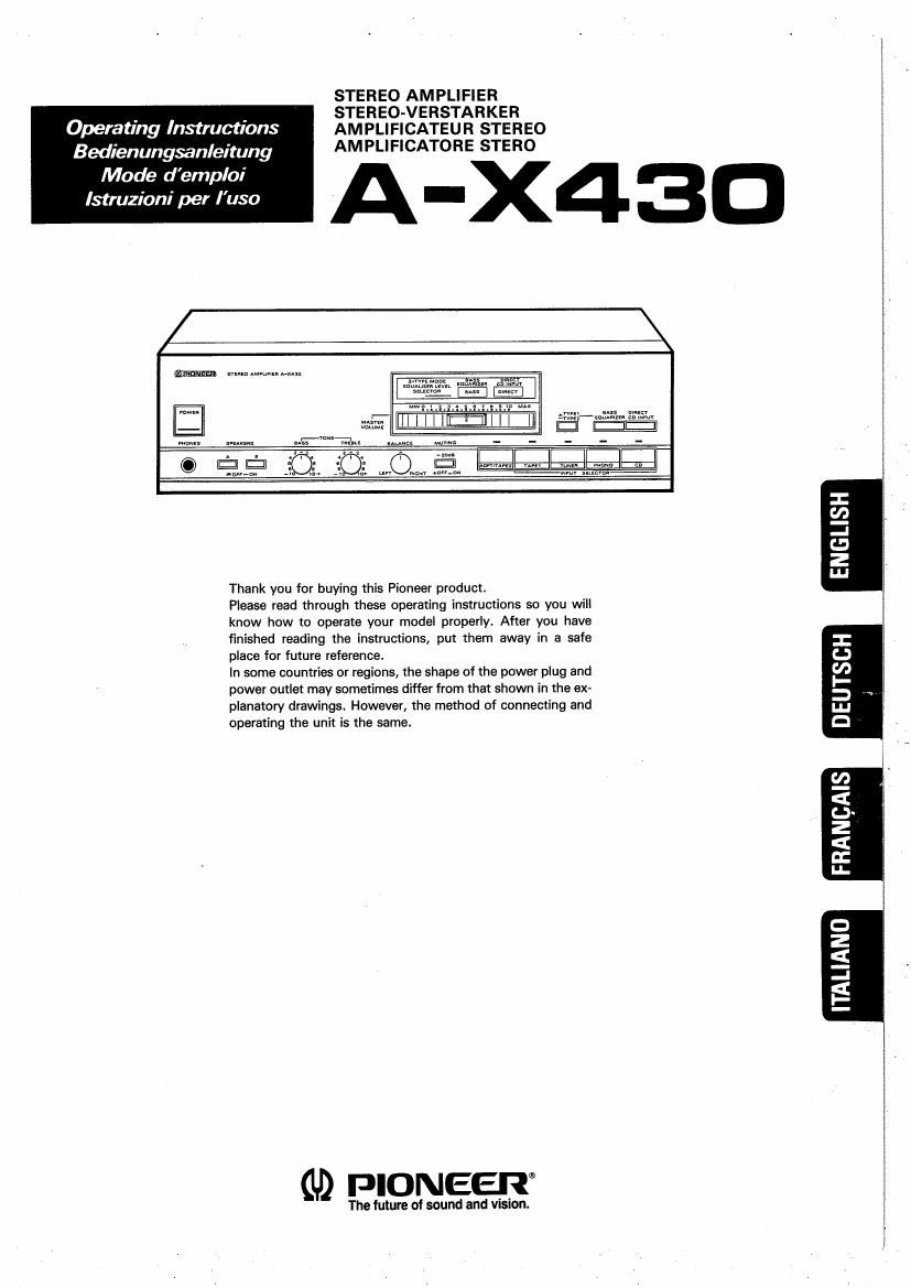 pioneer ax 430 service manual