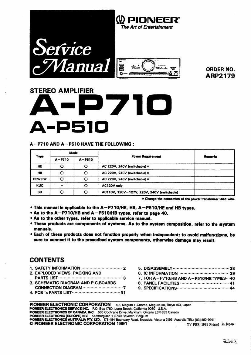 pioneer ap 510 service manual