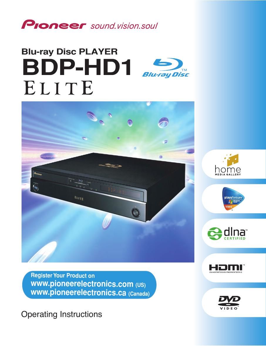 pioneer bdphd 1 owners manual