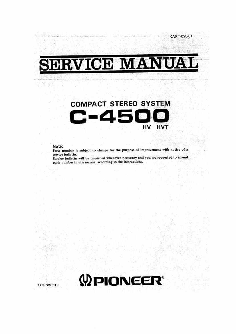 Pioneer C 4500 Service Manual