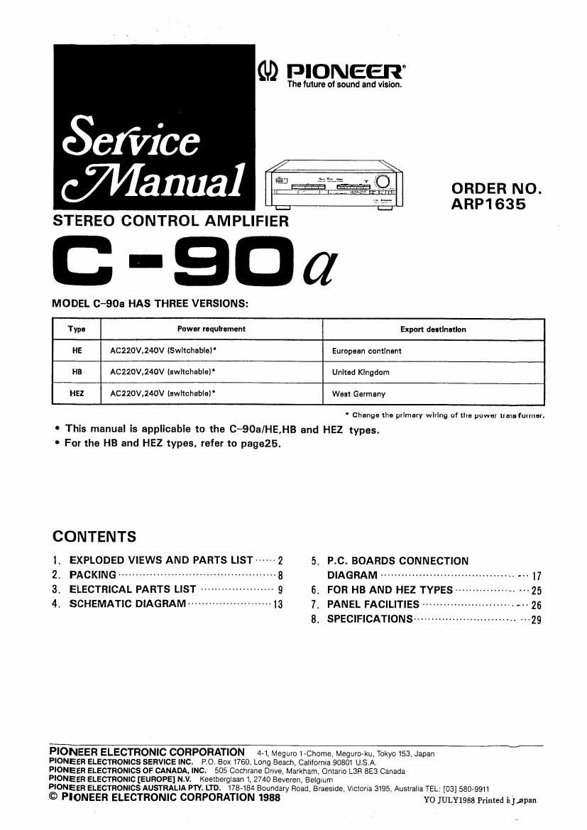 pioneer c 90 a service manual