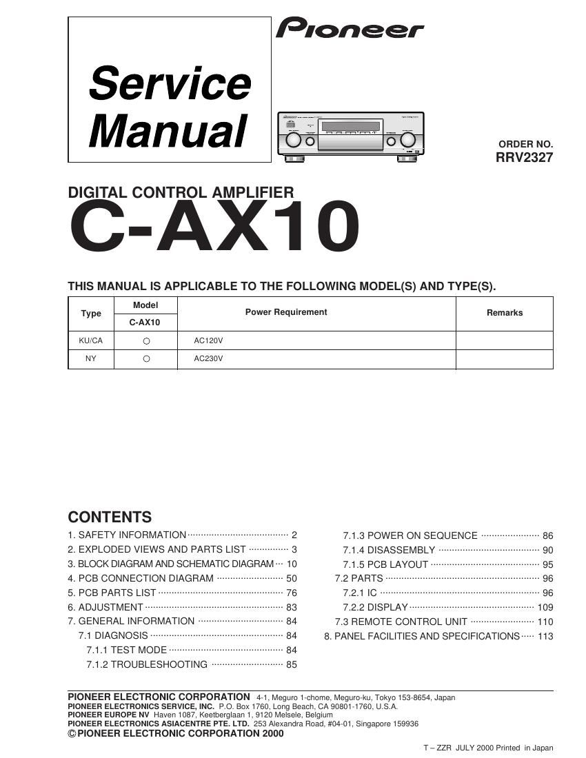 pioneer c ax 10 service manual