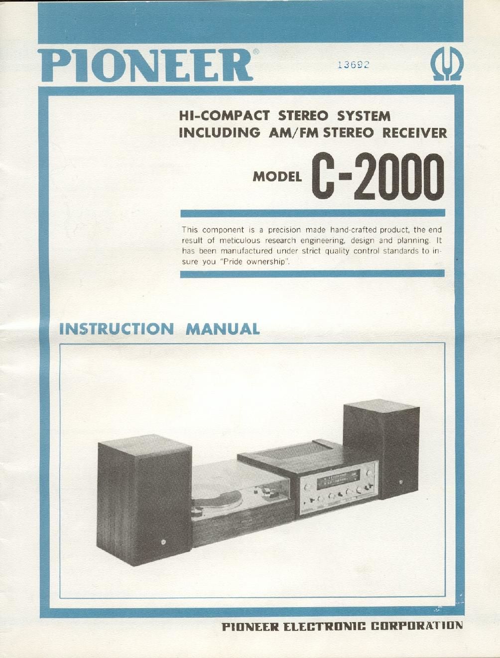 pioneer c 2000 owners manual