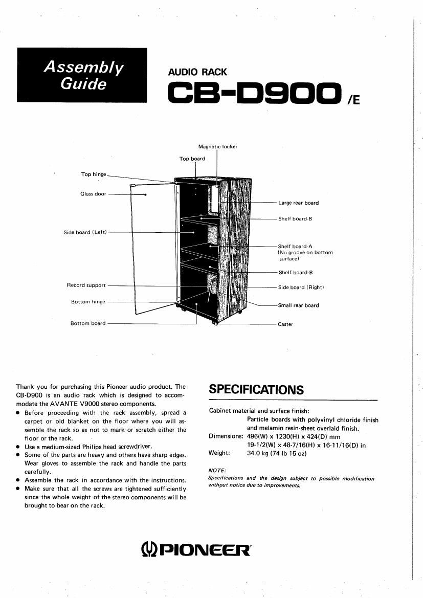 pioneer cbd 900 owners manual