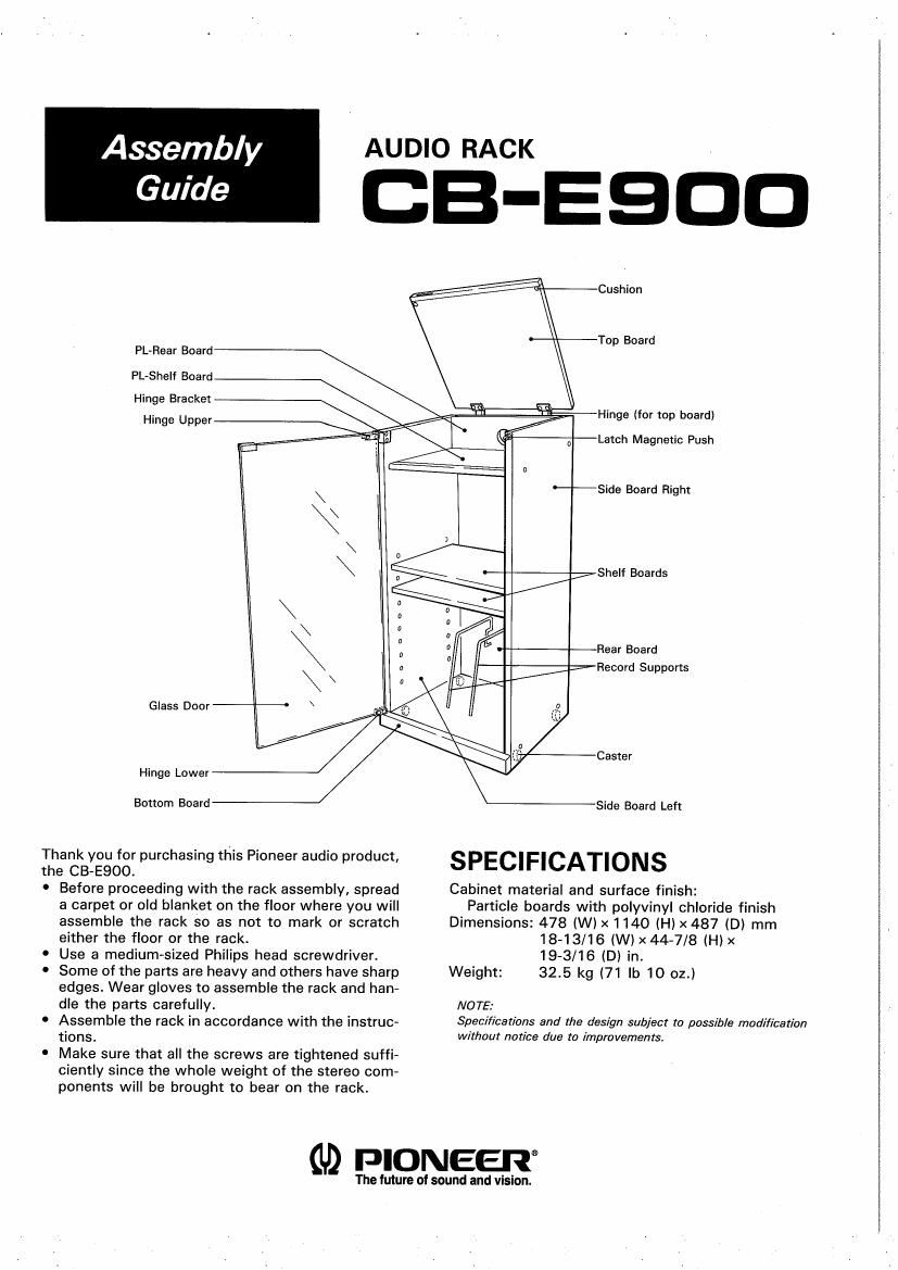 pioneer cbe 900 owners manual