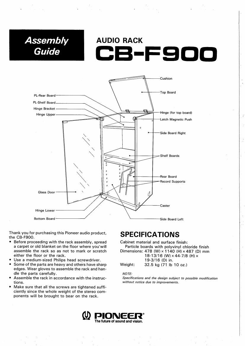 pioneer cbf 900 owners manual