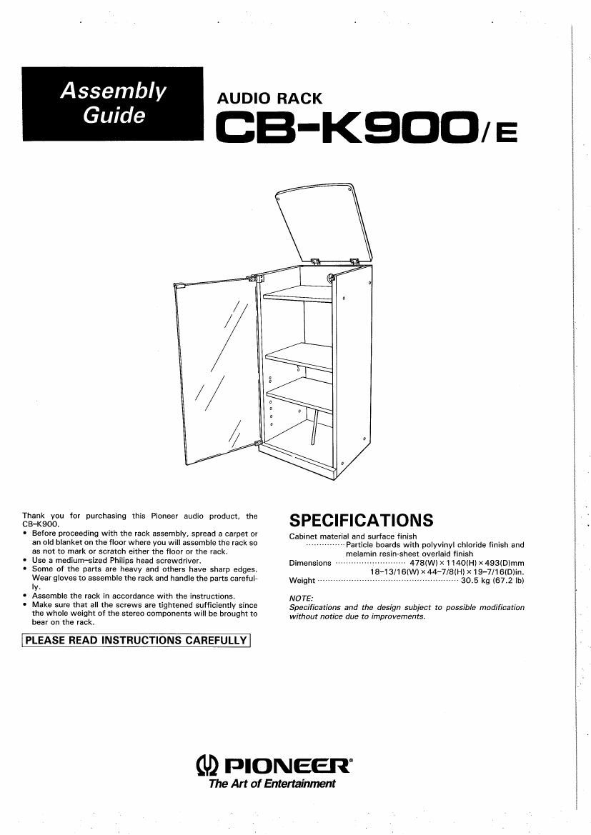 pioneer cbk 900 owners manual