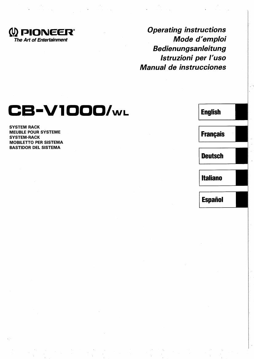 pioneer cbv 1000 owners manual