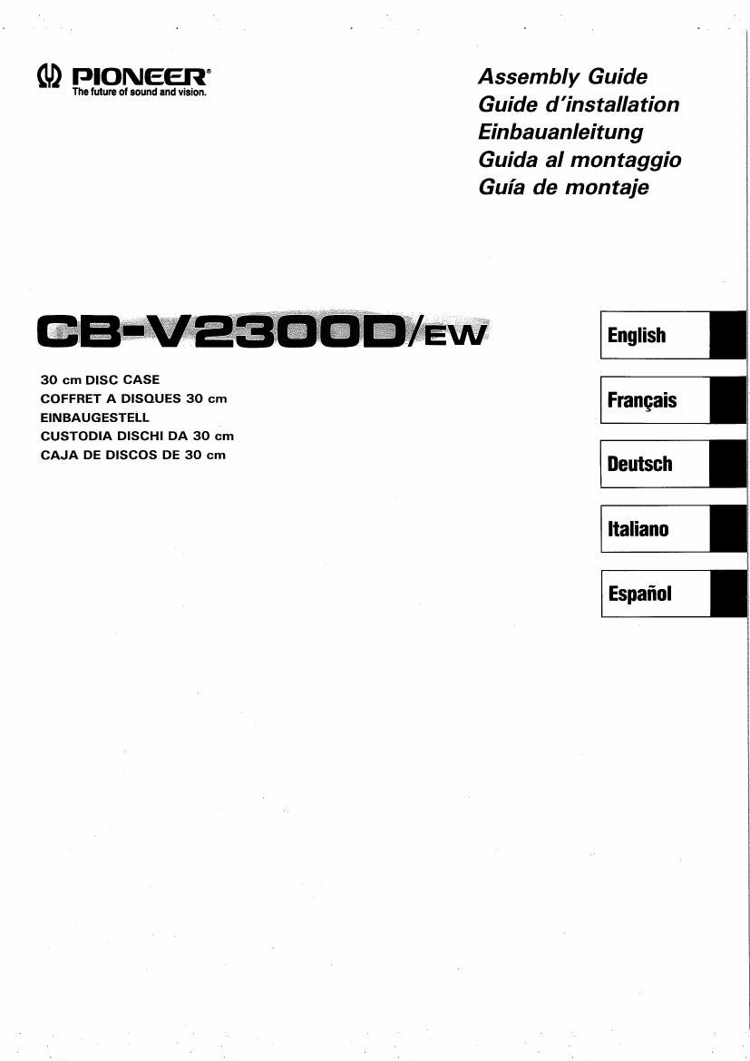pioneer cbv 2300 owners manual