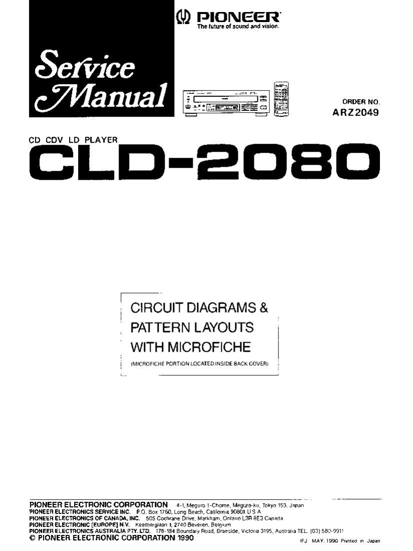pioneer cld 2080 service manual