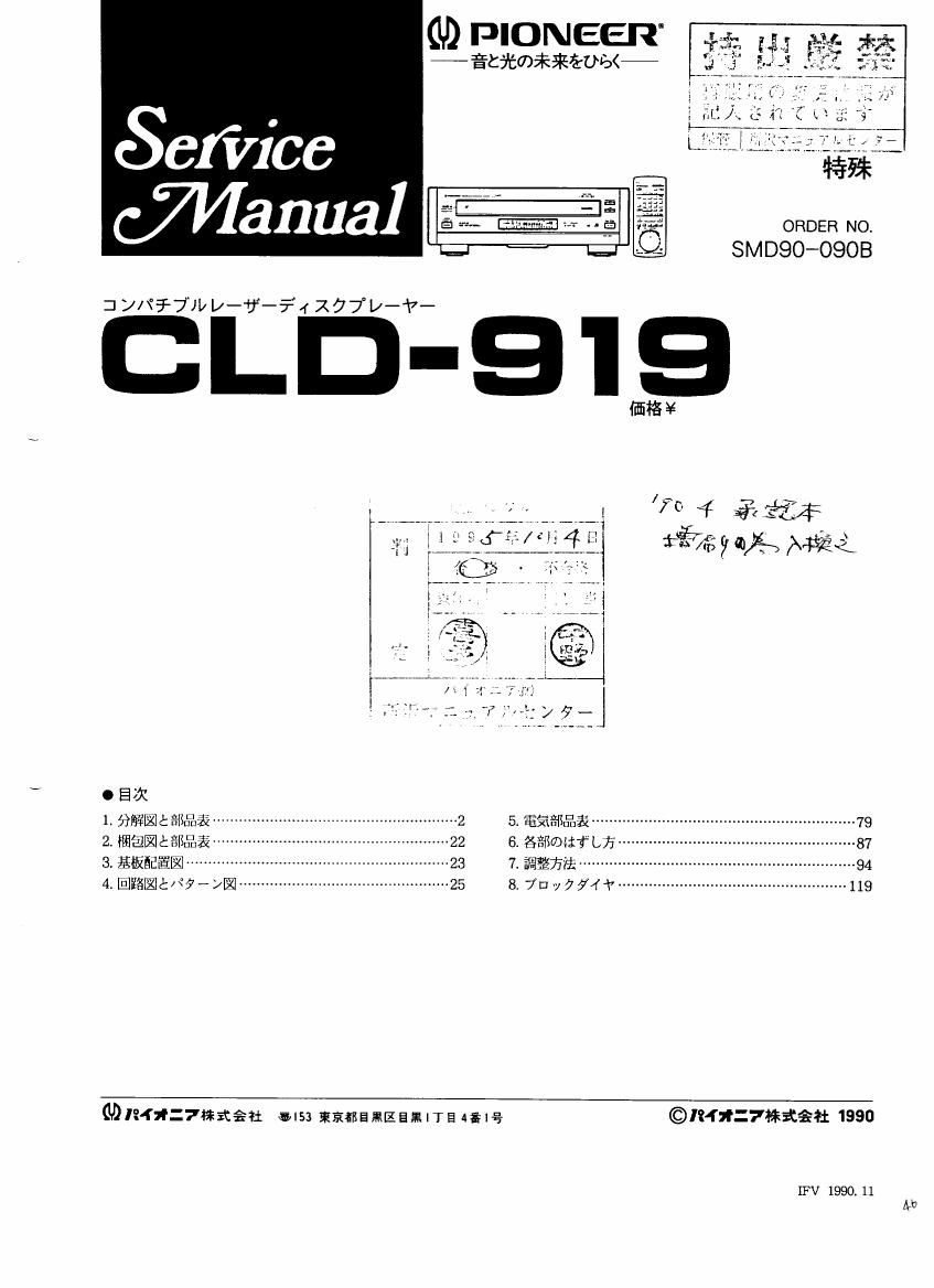 pioneer cld 919 service manual