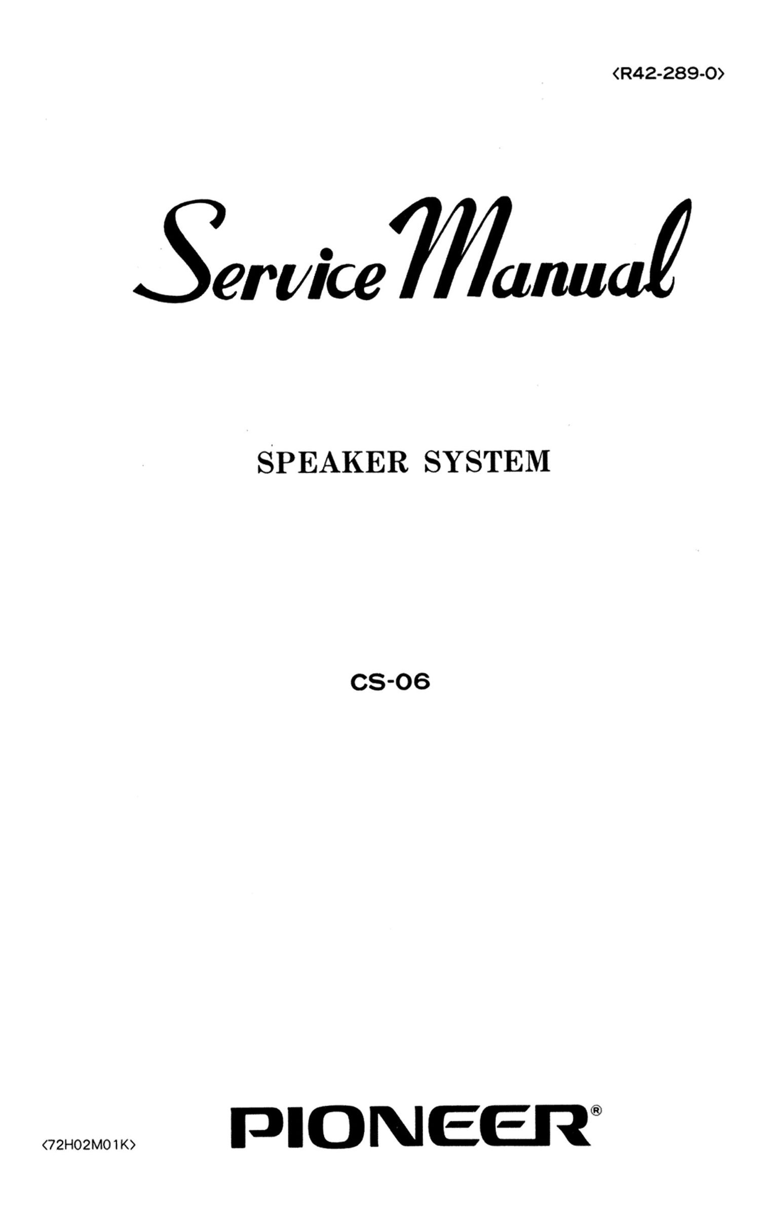 pioneer cs 06 service manual