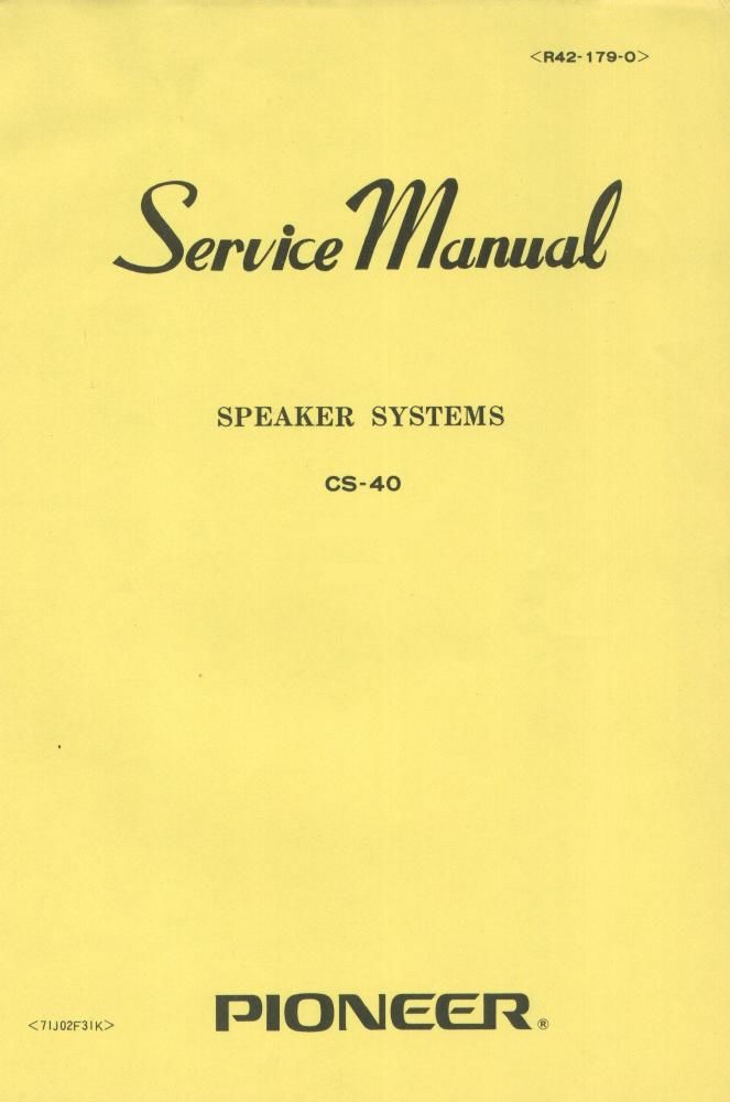 pioneer cs 40 service manual