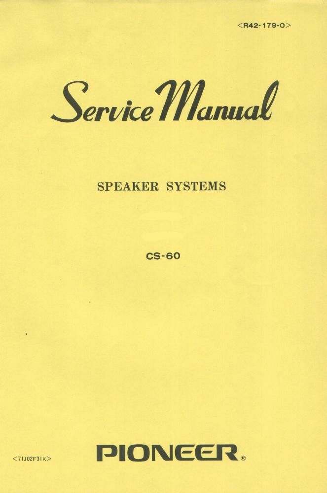 pioneer cs 60 service manual