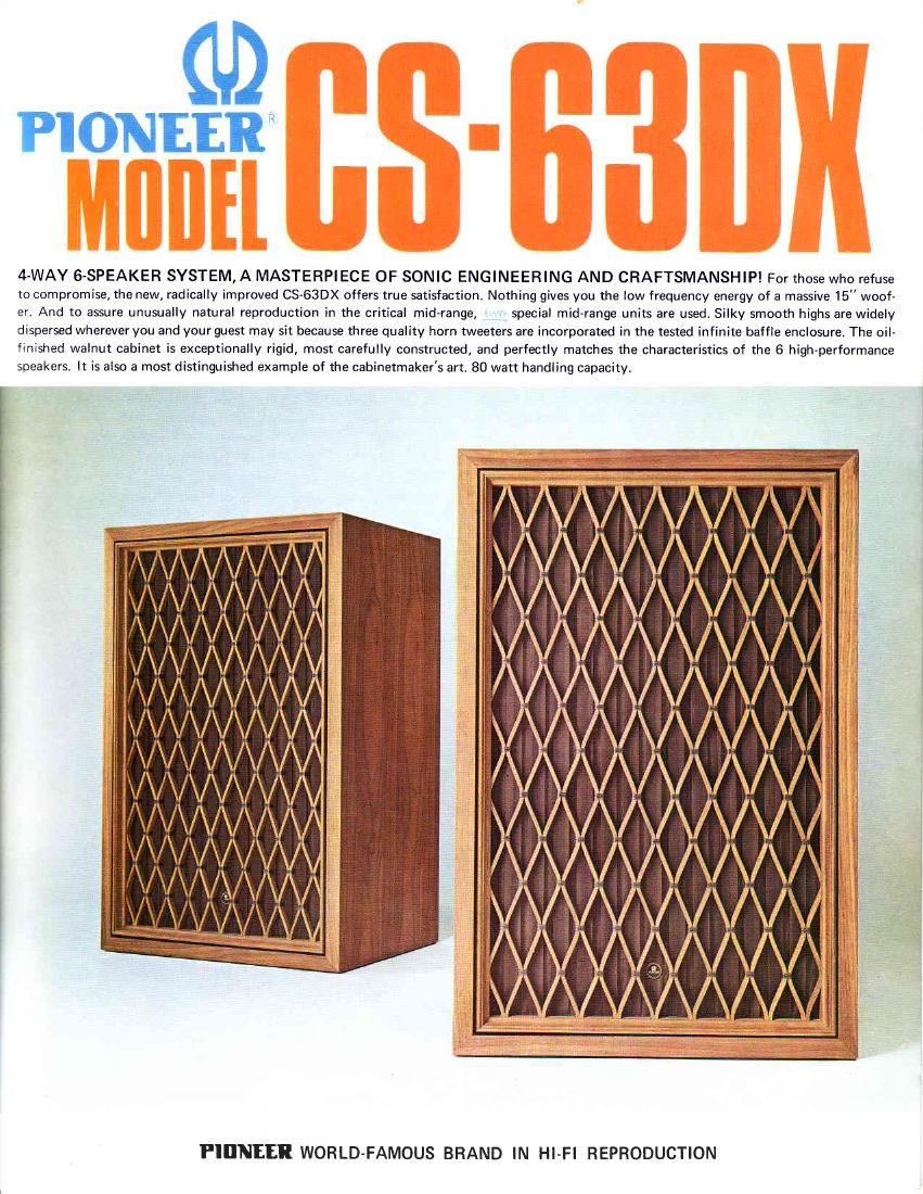 pioneer cs 63 dx brochure