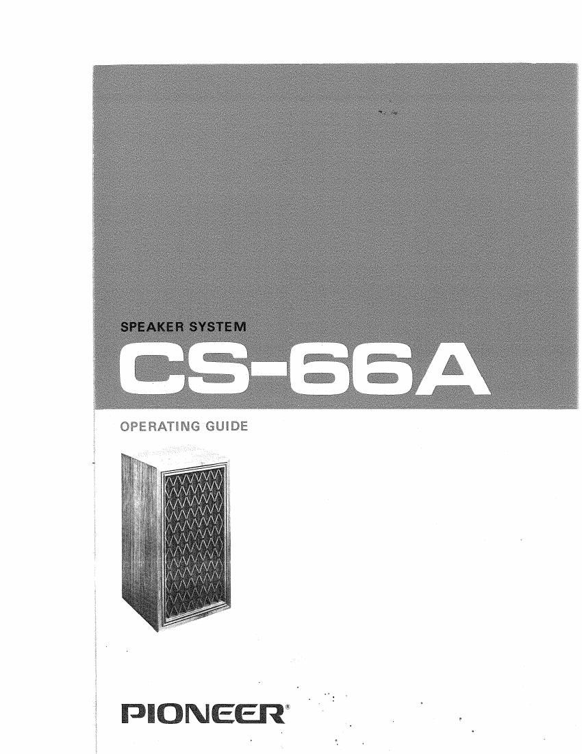 pioneer cs 66 a owners manual