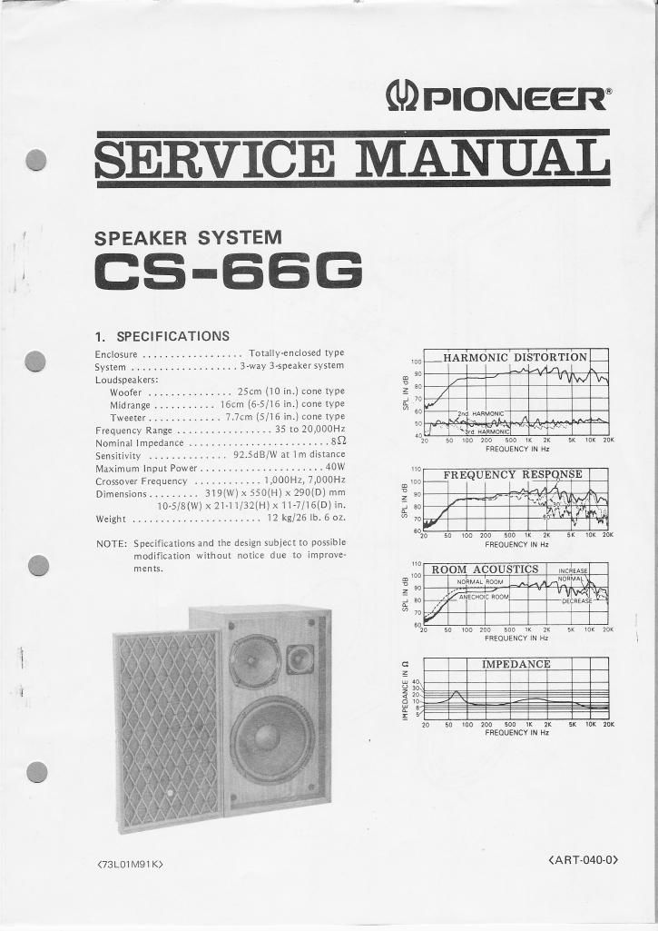 pioneer cs 66 g service manual