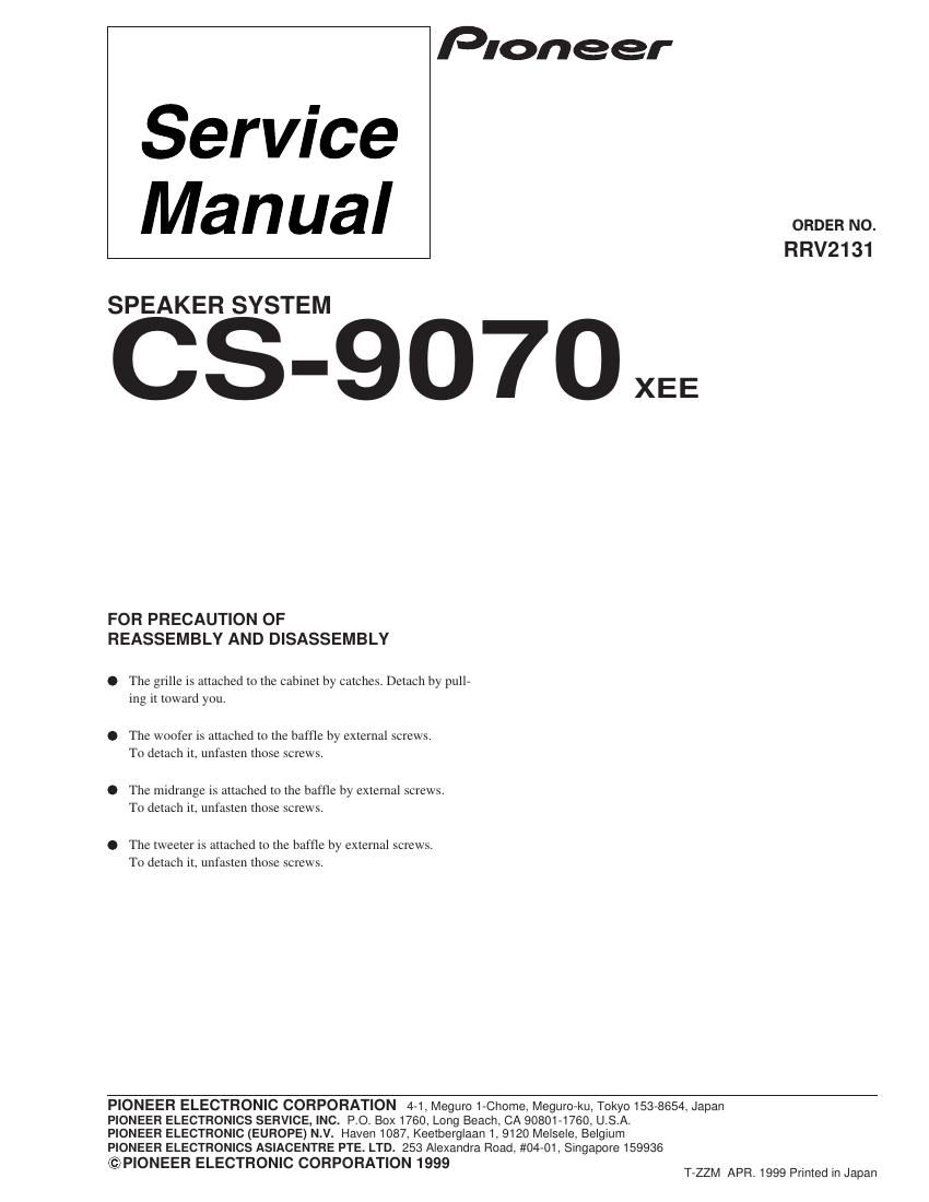pioneer cs 9070 service manual