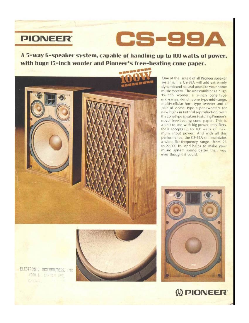 pioneer cs 99 a brochure