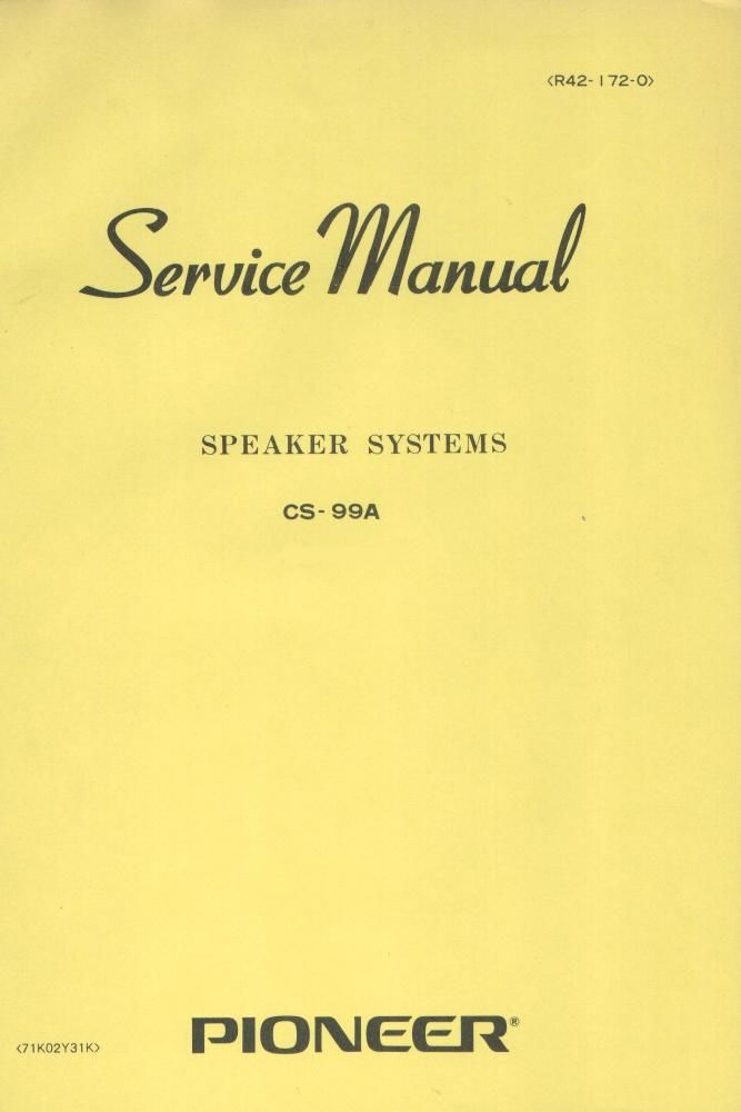 pioneer cs 99 a service manual