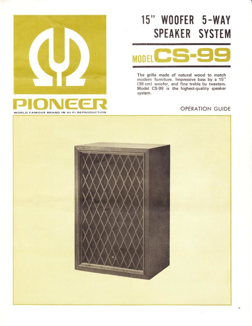 pioneer cs 99 owners manual