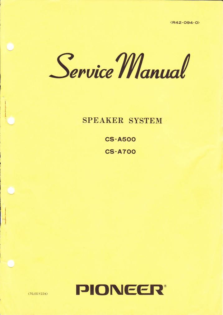 pioneer csa 500 service manual