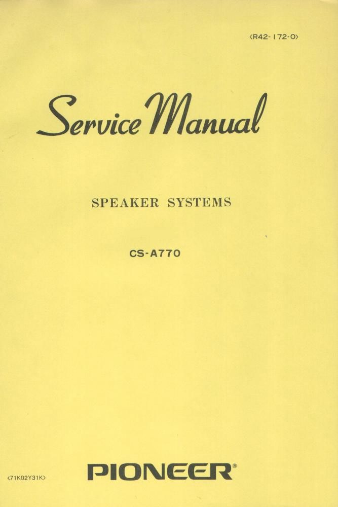 pioneer csa 770 service manual