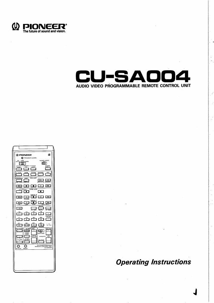 pioneer cu sa 004 owners manual