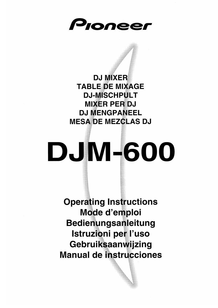 pioneer djm 600 owners manual