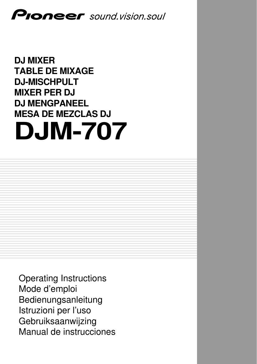 pioneer djm 707 owners manual