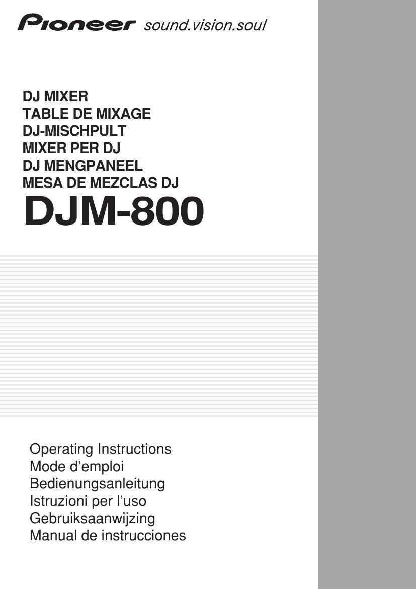 pioneer djm 800 owners manual