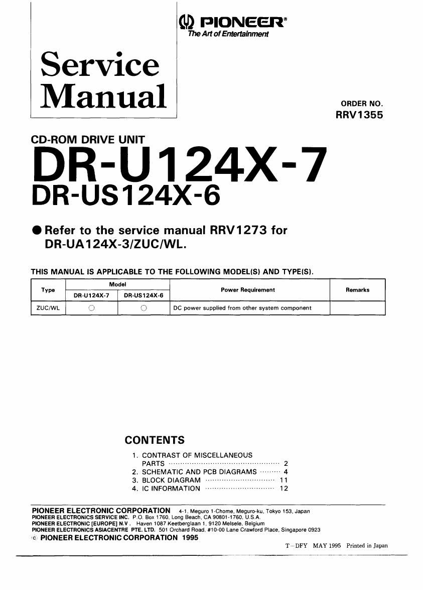 pioneer drus 124 x 6 service manual