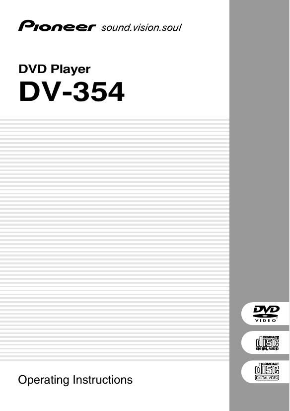 pioneer dv 354 owners manual