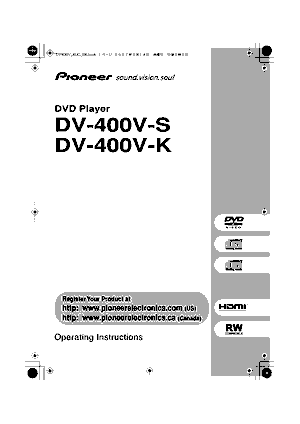 pioneer dv 400 v owners manual