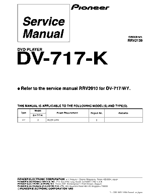 pioneer dv 717 k service manual