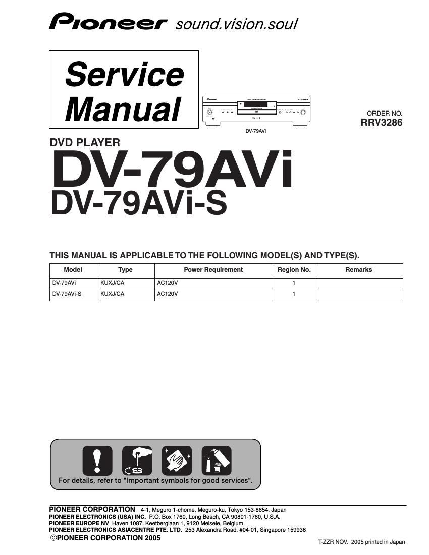 pioneer dv 79 avi service manual